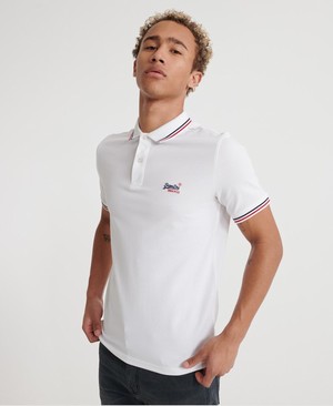 Superdry Classic Micro Lite Tipped Rövidujjú Férfi Póló Fehér | PQOVD5134